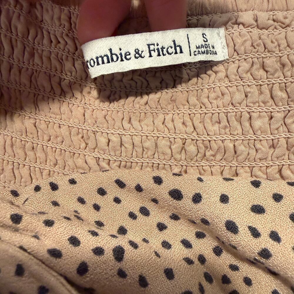 Abercrombie Polka Dot Front Twist Jumpsuit Smocked Wide Leg 26" Inseam Small - Picture 7 of 10